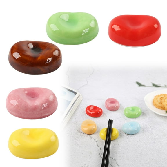 Ceramic Chopstick Rest Set - 6PC Asian Tableware Holder for Spoons, Forks & Chopsticks, Non-Slip Dinnerware Stand, Dishwasher Safe Home & Restaurant Decor Clearance