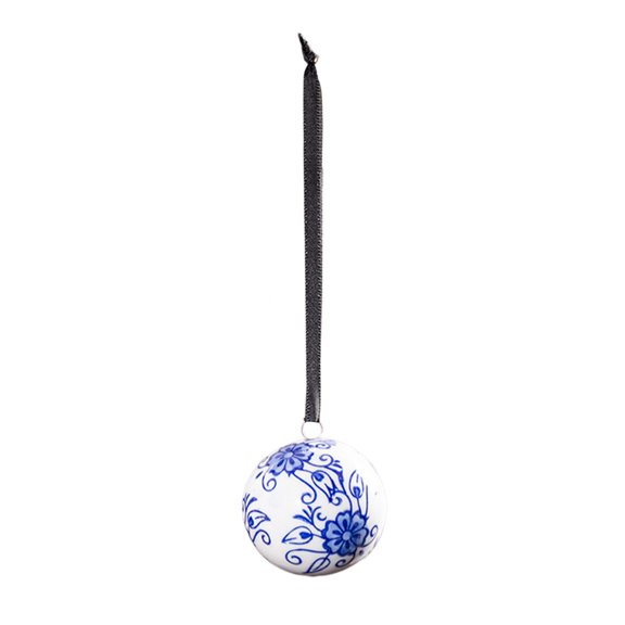 Ceramic Christmas Ball Ornament, 5cm Hand-Painted Hanging Pendant with Golden Rope for Christmas Tree, Home, Party, and Holiday Decorations