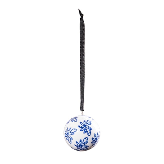 Ceramic Christmas Ball Ornament, 5cm Hand-Painted Hanging Pendant with Golden Rope for Christmas Tree, Home, Party, and Holiday Decorations