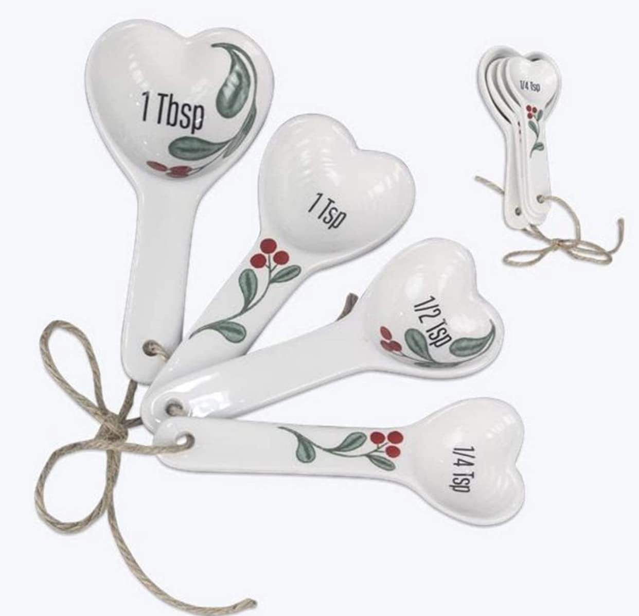 Ceramic Christmas Measuring Spoons Set Cute Novelty Kitchen Utensils