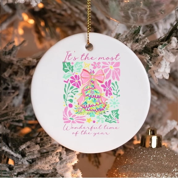 Joyful Christmas Decor - 'Most Wonderful Time' Ornament for a Festive Touch!