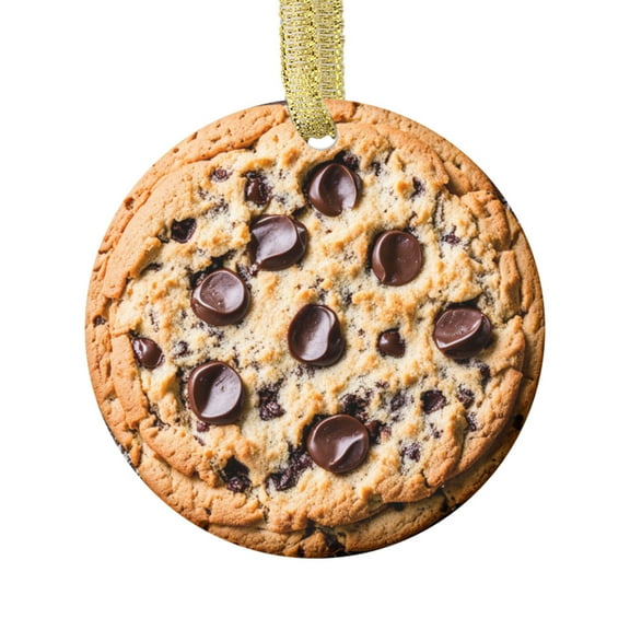 Chocolate Chip Cookie Delicious Snack Dessert Bakery Cookies Food Lovers Foodie Novelty Holiday Christmas Ornament Xmas Tree Gift (Flat Design Printed on Ceramic, Not 3D)