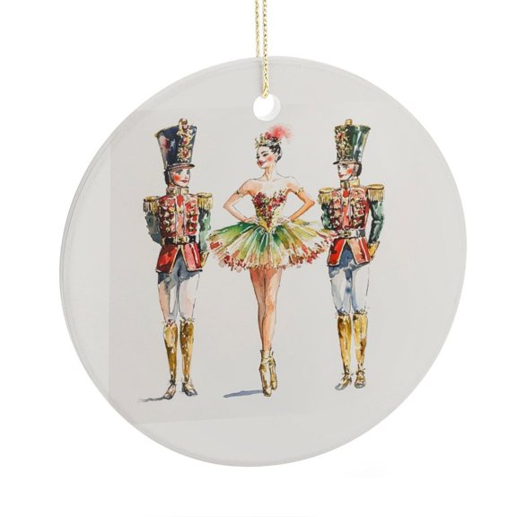 Ceramic Christmas Ornament Winter Holiday Decorative Personalized Christmas Ornament Hanging Christmas Decorations Xmas Party Supplies Girl Ballerina Nutcracker Christmas Ornaments