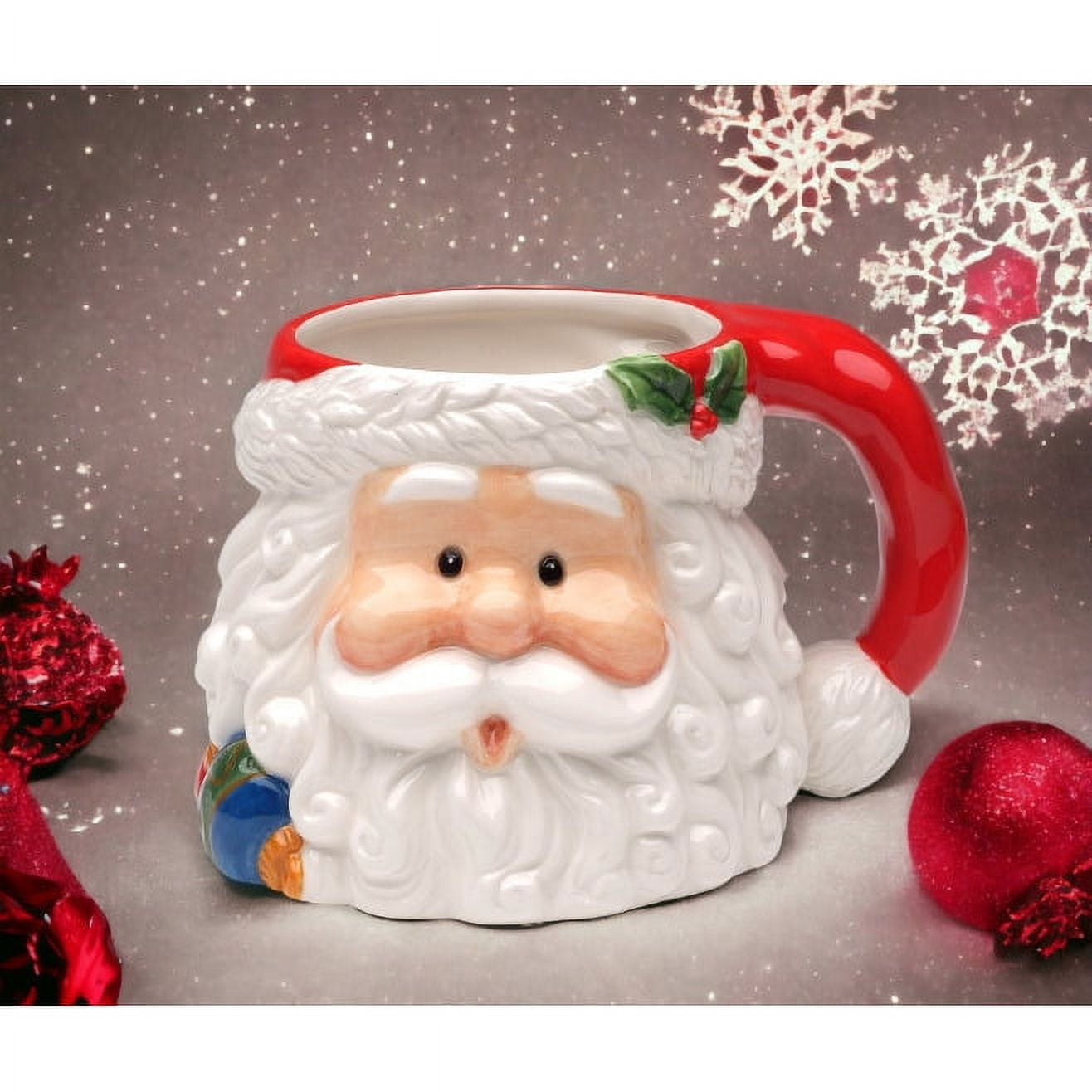 Red Ceramic Santa Claus Christmas Mug 16oz