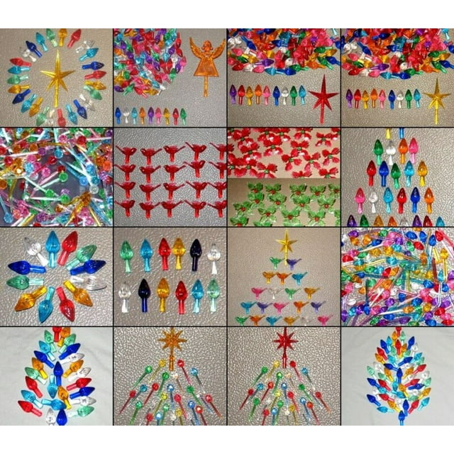 Ceramic Christmas Tree Bulbs Lights Small, Med/Large, Twist Stars