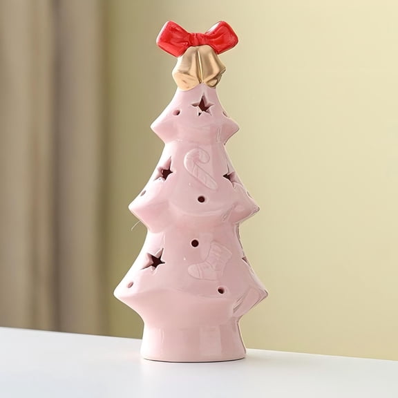 Ceramic Christmas Tree Night Light Festive Illuminated Star For Decoration Cute Ceramic Starry Night Lamp Perfect For Christmas & Cozy