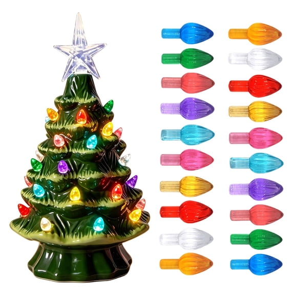 Ceramic Christmas Tree Replacement Lights,Twisted Plastic Peg Replacement Light,Artcraft Ornaments for Ceramic Tree Accessories,Multicolor Small Plastic Christmas Pegs,Suitable for Holiday Crafts