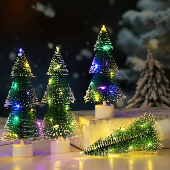 Ceramic Christmas Tree with LED Lights for Tabletop Holiday Decorations, Festive Ornament for Home and Office Christmas Gift