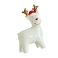 thumbnail image 1 of Ceramic Christmas Village House with LED Snowman Deer Figurine, Operated Holiday Mantel Shelf Decor, 1 of 8