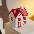 thumbnail image 1 of Ceramic Christmas Village Houses Candlestick,Porcelain Small House Candlestick,Christmas Decorations for Home Shelf Cabinet Table Winter Decor （Red）, 1 of 9
