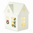 thumbnail image 1 of Ceramic Christmas Village Houses, LED Lighted Porcelain White Small House Tabletop Figurines, Light Up Christmas Decorations for Home Shelf Cabinet Table Winter Decor 5.9 Inch, 1 of 5