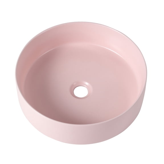 Ceramic Circular Art Sink | For Bathroom and Powder Room Use | Glazed Ceramic with Low Water Absorption | Above - Counter Installation