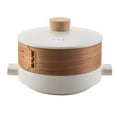 thumbnail image 1 of Ceramic Clay Pot And Bamboo Steamer,Steamer Pots,Soup Pot,Steam Stew Pot,Multifunction Stovetop Cooking Pot For Dumpling Pastry Stew Sou, 1 of 9