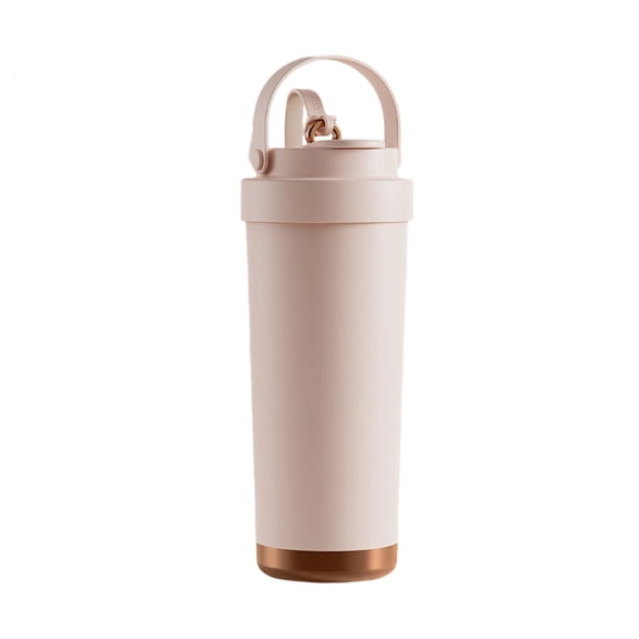 Ceramic Coated Insulated Stainless Steel Mug 750ml Capacity Spill proof Straw Cup for Cold Drink and Hot Beverages