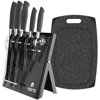 Soho Lounge 16 Piece Stainless Steel Cutlery Knife Set in Black with Acrylic Stand