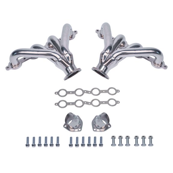 MOTOXIMA Ceramic Coated Steel Block Hugger Headers for Chevy LS Series Swap Passenger Cars & Trucks