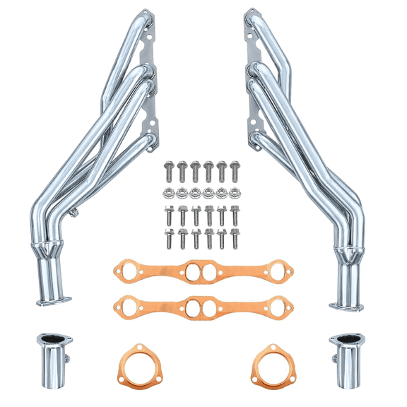Ceramic Coated Long Tube Exhaust Headers for 1988-1998 Chevy GMC K1500 K2500 Tahoe Yukon Suburban Blazer 5.0 5.7 305 350 4WD 4X4 1-5/8 Inch Primaries 2-1/2 Inch Collectors 88-98