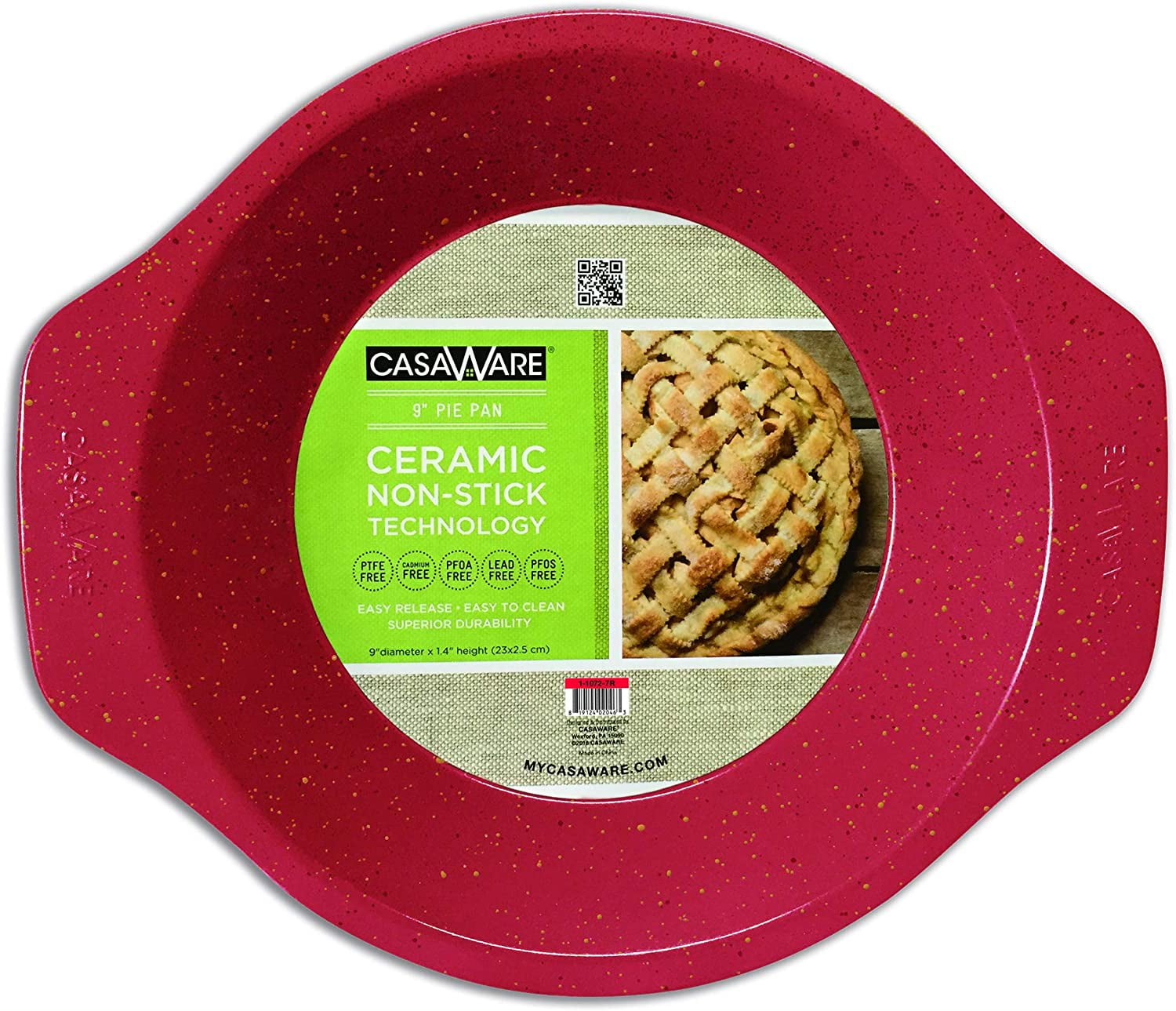 Ceramic Coated Nonstick 9Inch Pie Pan (Red Granite)