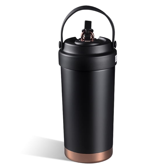Ceramic Coated Water Bottle for Cold Beverages 500ml Large Capacity Leak proof Straw Lid Coffee Mug Practical Drinkware