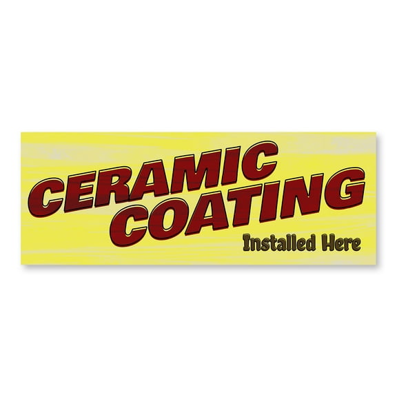 Ceramic Coating 12" x 4.5" Decal | Advertise Your Business | All Weather Can Apply To Any Surface | Paint Protection Film PPF Repair | Made in The USA