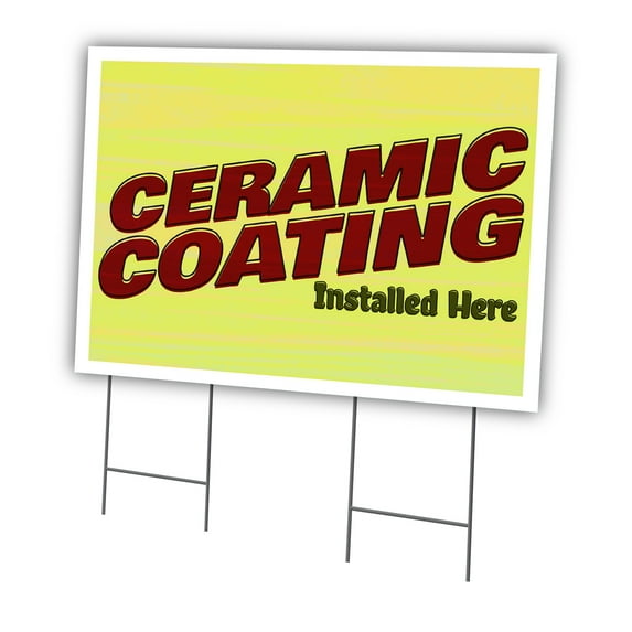 Ceramic Coating 24" X 36" Yard Sign & Stake | Advertise Your Business | Stake Included Double Sided Image | Made in The USA