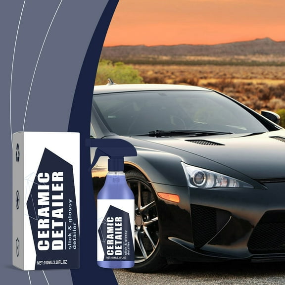 Ceramic Coating Spray for Cars 100ml, Effective Water Stain & Dirt Cleaner, Paint Refurbishment, Polishing & Maintenance Spray, Hydrophobic, Scratch Resistant, Easy to Use Formula