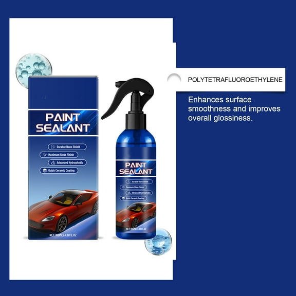 Ceramic Coating Spray for Cars, Hydrophobic Wax Alternative with Gloss Finish – Long-Lasting Paint Sealant for Paint, Glass and Wheels, No Curing Time Required