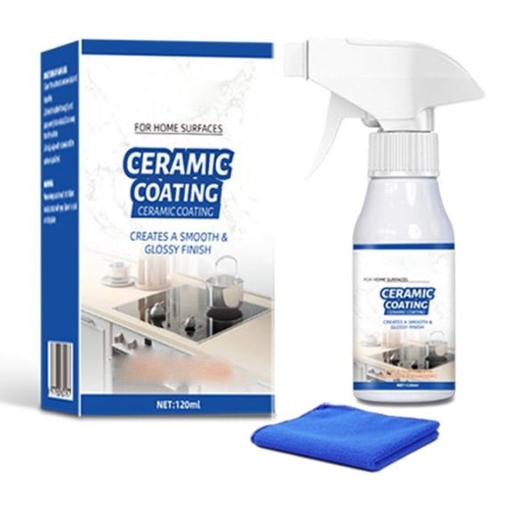 Ceramic Coating Spray for Home, Ceramic Coating for Home Surface Protector Spray, Multi-Surface Quick Tech Shield & High Gloss Sealer, Water Stain Repellent, for Stove Top, Mirror, Porcelain
