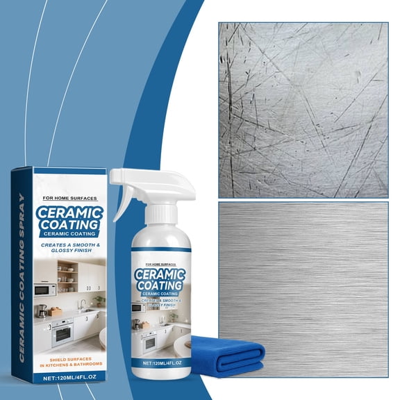 Ceramic Coating Spray,Water Repellent Stain Resistant Shield for Kitchen,Bathroom,Shower,Sink,Tile,4 fl oz Protector for Stainless Steel,Ceramic