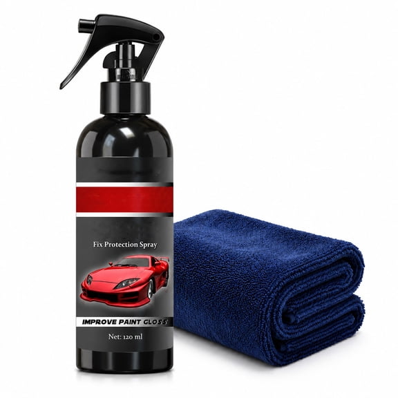 Ceramic Coating Spray for Cars - Fast-Acting Scratch Repair & Paint Protection with Hydrophobic Water Beading 4 fl oz with Towel