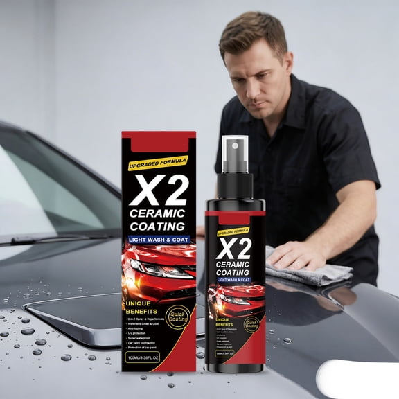 Ceramic Coating Spray for Cars, Hydrophobic Paint Sealant with Uv Protection, Easy Spray-on Application for Automotive Exterior Shine