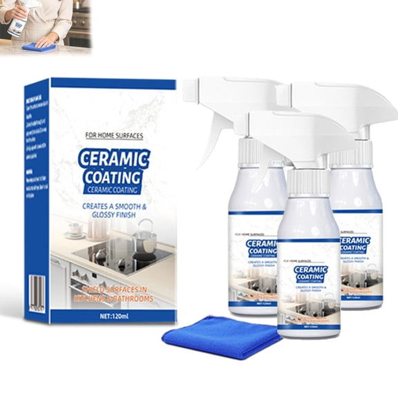 Ceramic Coating Spray for Home - 120ml Multi-Surface Quick Shield & High Gloss Sealer, Fast-Drying Protective Finish