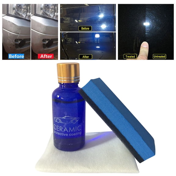 Ceramic Coating for Cars, 9H Nano Ceramic Protective Coating Kit, High Gloss Anti-Scratch Car Polish Paint Sealant with Sponge and Cloth, 30ml