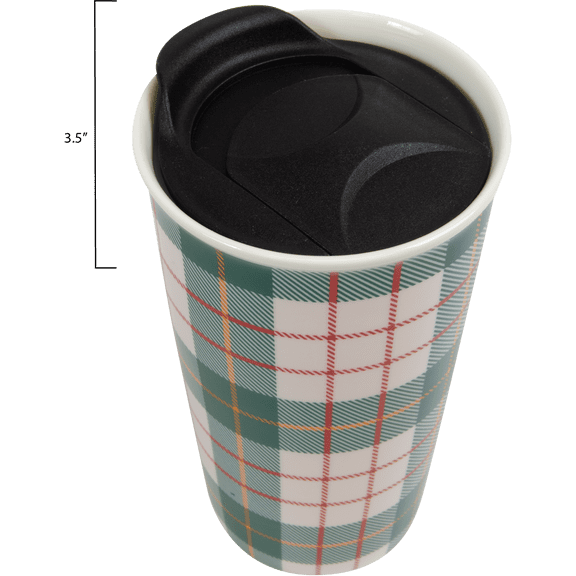 Ceramic Coffe Mug Red Plaid