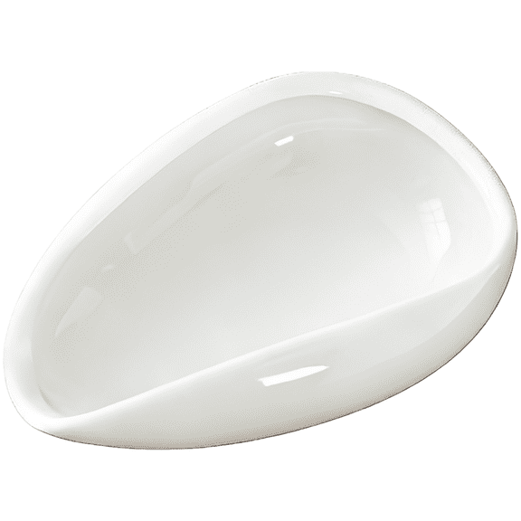 Ceramic Coffee Bean Measuring Dish, High White Porcelain Curved Dosing Tray, Glossy Weigh Container, Sample Display & Cooling Plate, 4.13 by 2.95 by 1.38 in for Home Barista, Roasting