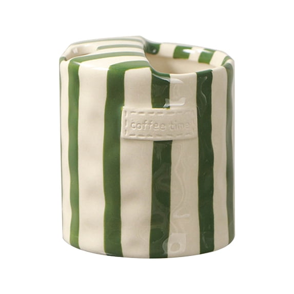 Ceramic Coffee Cup 300ml European Vintage Underglaze Colored Striped for Tea and Hot Drinks Durable Porcelain Mug