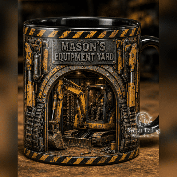 Ceramic Coffee Cup Heavy Equipment Operator Ceramic Drinking Mug for Construction Workers
