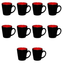 Ceramic Coffee Latte Mugs 12 oz. Set of 10, Bulk Pack - Perfect for Coffee, Tea, Espresso, Hot Cocoa, Other Beverages - Red