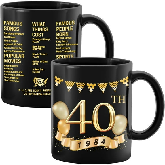 Ceramic Coffee Mug, 11.0 Ounces, 40th Birthday Gift for Men and Women, 1984 Birthday