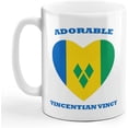 thumbnail image 1 of Ceramic Coffee Mug 11 Ounces Adorable Vincentian Vincy Heart Countries White Tea Cup Design Only, 1 of 7
