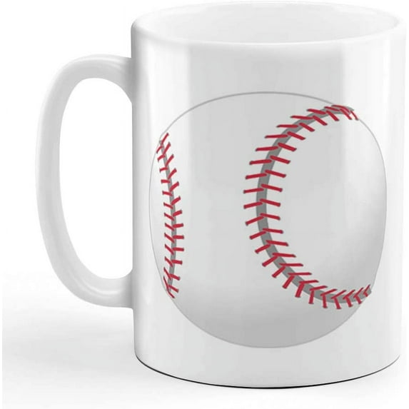 Ceramic Coffee Mug 11 Ounces Baseball Ball C Sports White Tea Cup Design Only
