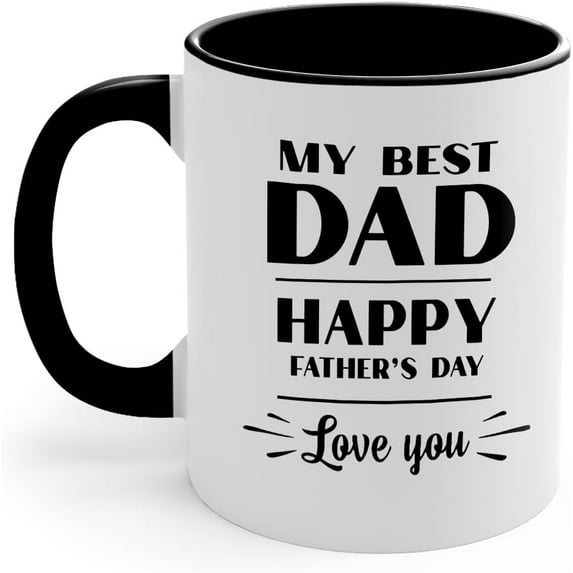 Ceramic Coffee Mug, 11 oz, Camping Theme with Happy Camper Graphic,athers Day Gift For Dad From Daughter, Son - Birthday, Christmas Gifts (White)