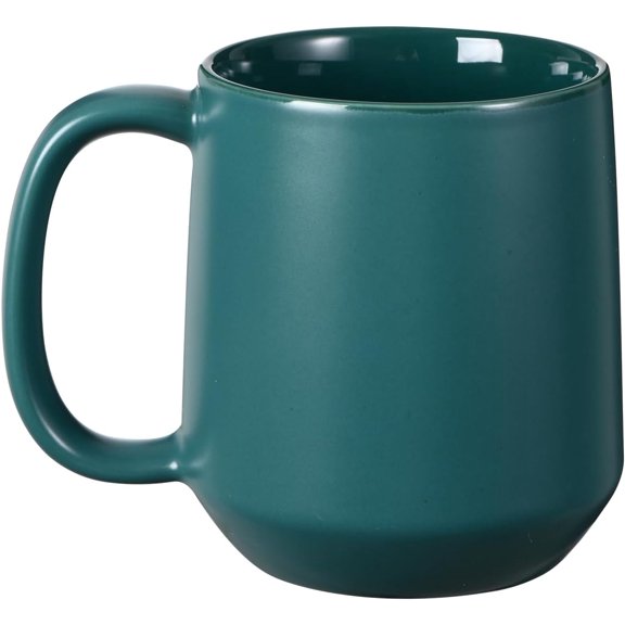 Ceramic Coffee Mug, 16 oz Large Coffee Cup, Tea Mug with Handle, Flat Bottom Mug for Men, Women, Office, Microwave and Dishwasher Safe, Multi-Color, Turquoise
