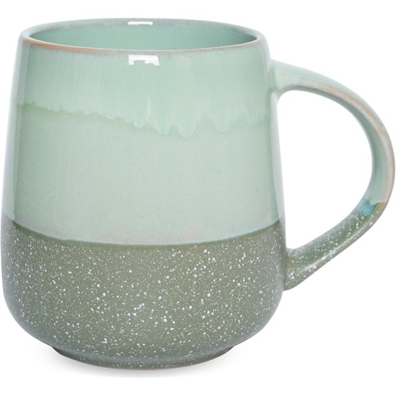 Ceramic Coffee Mug, 23 Oz, Dishwasher and Microwave Safe, Big Cup for Office and , Reactive (Green)