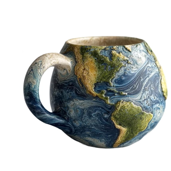 Ceramic Coffee Mug Ceramic Coffee Mugs Planet Earth Themed Coffee Mug with Handle, Space Decor for Desk, Gift for Coffee Lovers, Earth Day Decor Single Pack