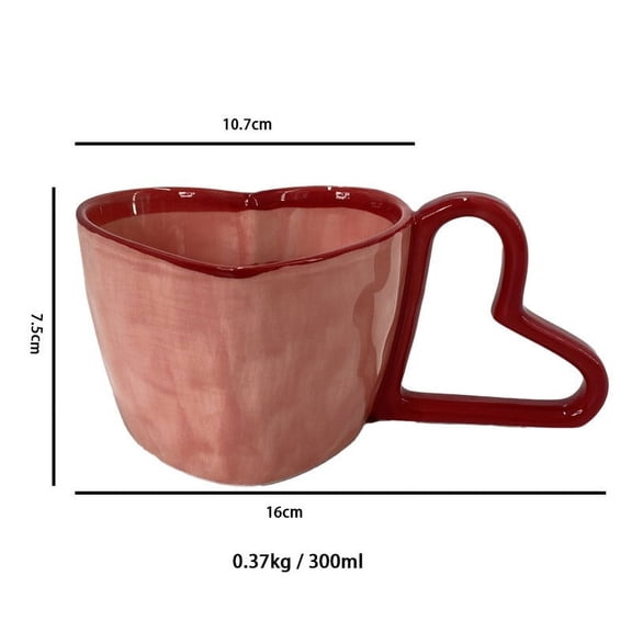 Ceramic Coffee Mug Heart Shaped Coffee Mug with Handle Milk Mug Coffee Cup