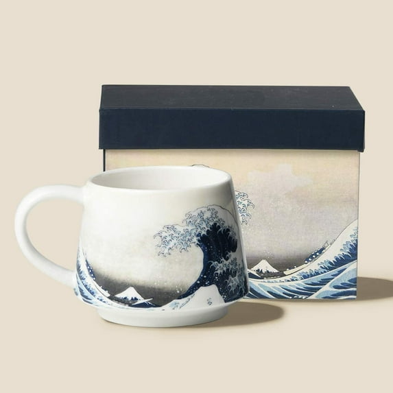 Ceramic Coffee Mug Porcelain Latte Coffee Cup 12oz. Wave