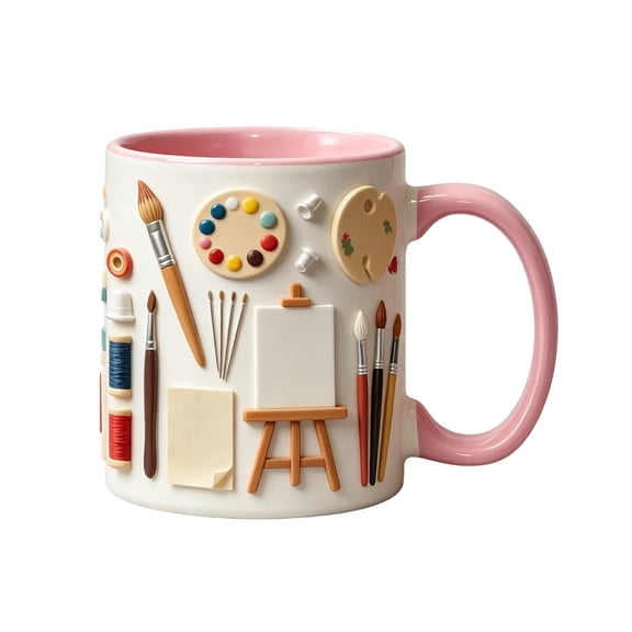 Ceramic Coffee Mug Set - Stackable Daily Necessities, Holiday Drinking Cups, 12oz, Microwave & Dishwasher Safe, Ergonomic Comfort Handle for Hot Tea, Cocoa