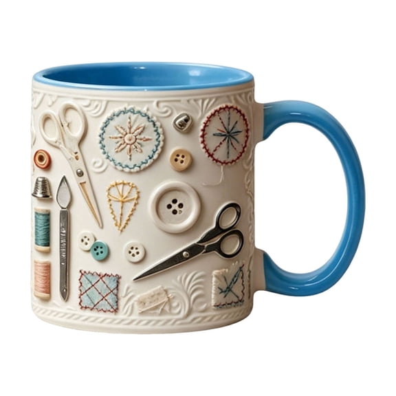 Ceramic Coffee Mug Sewing Coffee Cups Holiday Drinking Cups for Female Sewing Lovers
