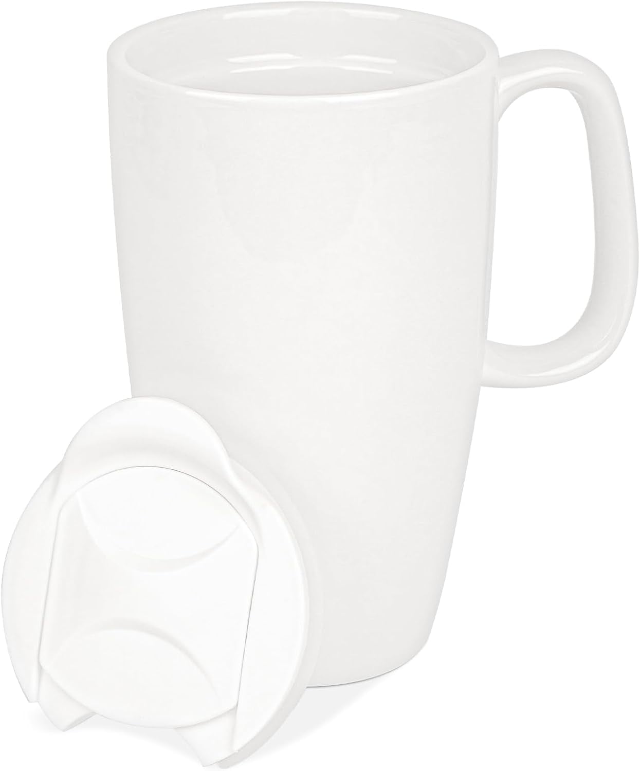 Ceramic Coffee Mug with Slide Lid, 20oz Extra Large Travel Coffee Cup ...